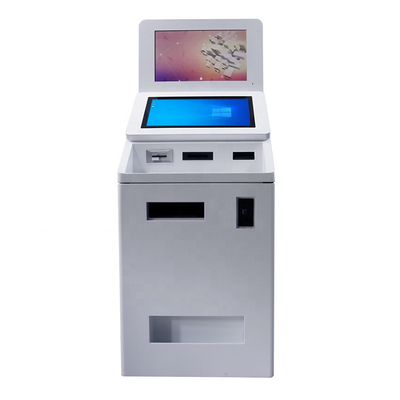 二重スクリーン・サイズQRの走査器のカード読取り装置の現金および硬貨の分配の自己サービス支払自動支払機のキオスク機械