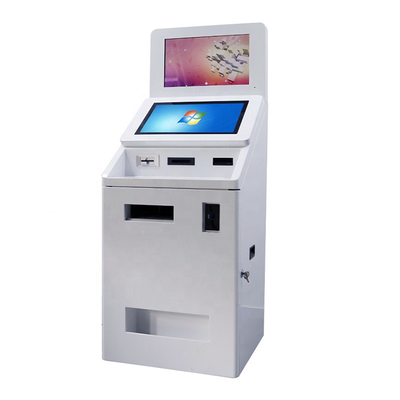 二重スクリーン・サイズQRの走査器のカード読取り装置の現金および硬貨の分配の自己サービス支払自動支払機のキオスク機械