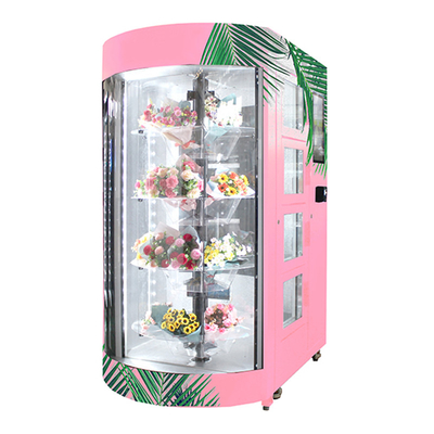 22インチのみずみずしい花の自動販売機の透明な棚の自己サービス キオスク