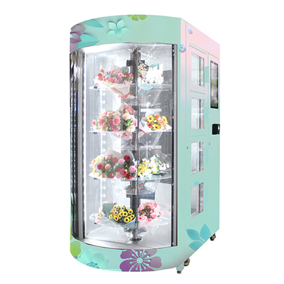 22インチのみずみずしい花の自動販売機の透明な棚の自己サービス キオスク