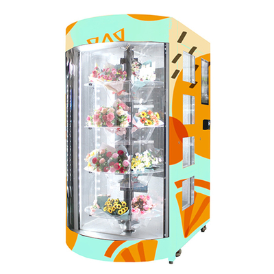 22インチのみずみずしい花の自動販売機の透明な棚の自己サービス キオスク